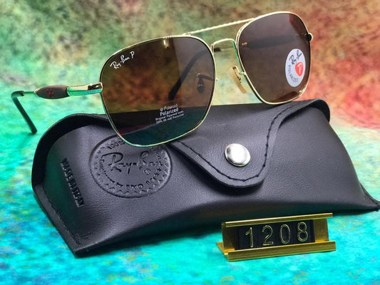 New Stylish Brown & Gold 1208 Wayfarer Sunglass For Unisex